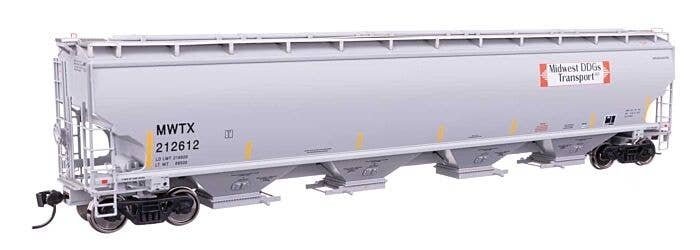 67′ Trinity 6351 4-Bay Covered Hopper - Ready to Run -- Midwest DDG Transport MWTX 212612, HO, WalthersProto 110320