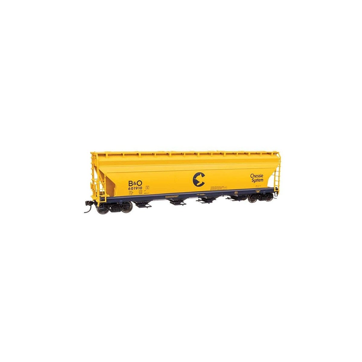 ACF 5250 4-Bay Centerflow Covered Hopper - Ready to Run -- Chessie System B&O 601910, HO, WalthersMainline 49203