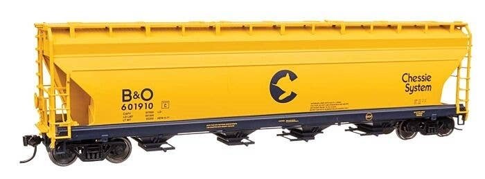ACF 5250 4-Bay Centerflow Covered Hopper - Ready to Run -- Chessie System B&O 601910, HO, WalthersMainline 49203