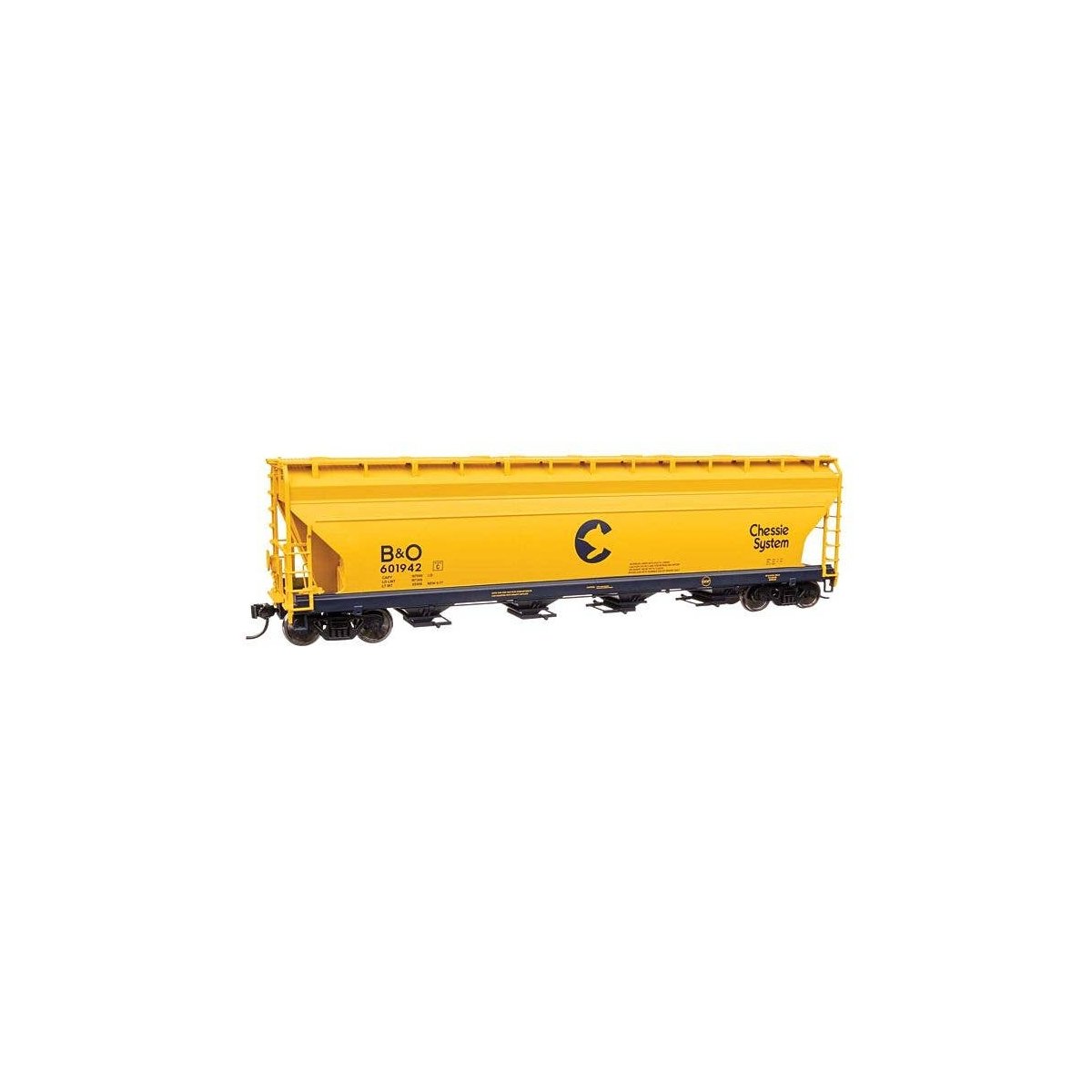 ACF 5250 4-Bay Centerflow Covered Hopper - Ready to Run -- Chessie System B&O 601942, HO, WalthersMainline 49204