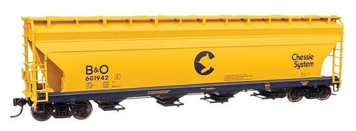 ACF 5250 4-Bay Centerflow Covered Hopper - Ready to Run -- Chessie System B&O 601942, HO, WalthersMainline 49204