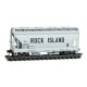 ACF 39′ 2-Bay Center-Flow Covered Hopper - Round Hatches - Ready to Run -- Rock Island 12031 , N, Micro Trains Line 9200630