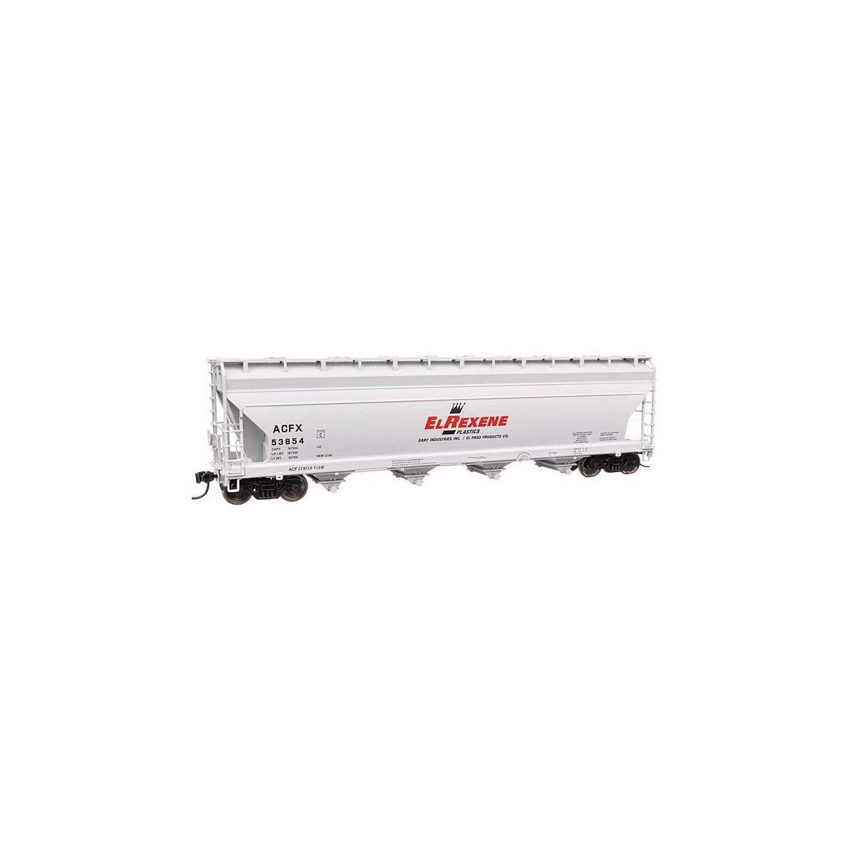 ACF 5250 4-Bay Centerflow Covered Hopper - Ready to Run -- El Rexene ACFX 53854, HO, WalthersMainline 49211