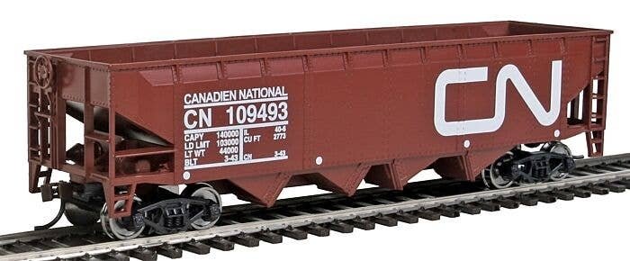 Offset Hopper - Ready to Run -- Canadian National (brown, white Large Logo), HO, WalthersTrainline 1424
