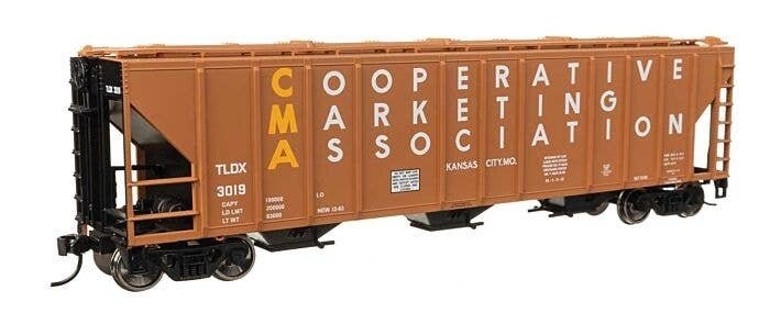 50′ Pullman-Standard PS2-CD 4427 3-Bay Covered Hopper - Ready to Run -- CMA TLDX 3019, HO, WalthersMainline 49423