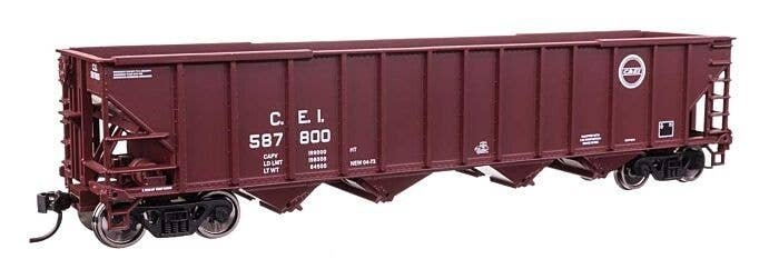 50′ 100-Ton 4-Bay Hopper - Ready to Run -- Chicago & Eastern Illinois 587800, HO, WalthersMainline 57802