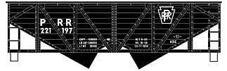 55-Ton Wood-Side 2-Bay Hopper - Kit -- Pennsylvania Railroad (black, Plain Keystone), HO, Accurail Inc 81841