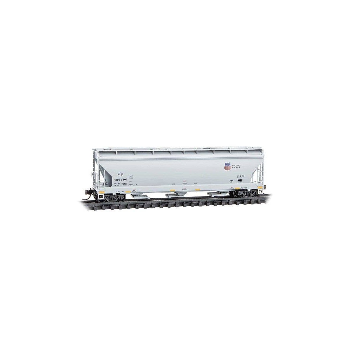 ACF 3-Bay Center Flow Covered Hopper with Elongated Hatches - Ready to Run -- Union Pacific S, N, Micro Trains Line 9400970