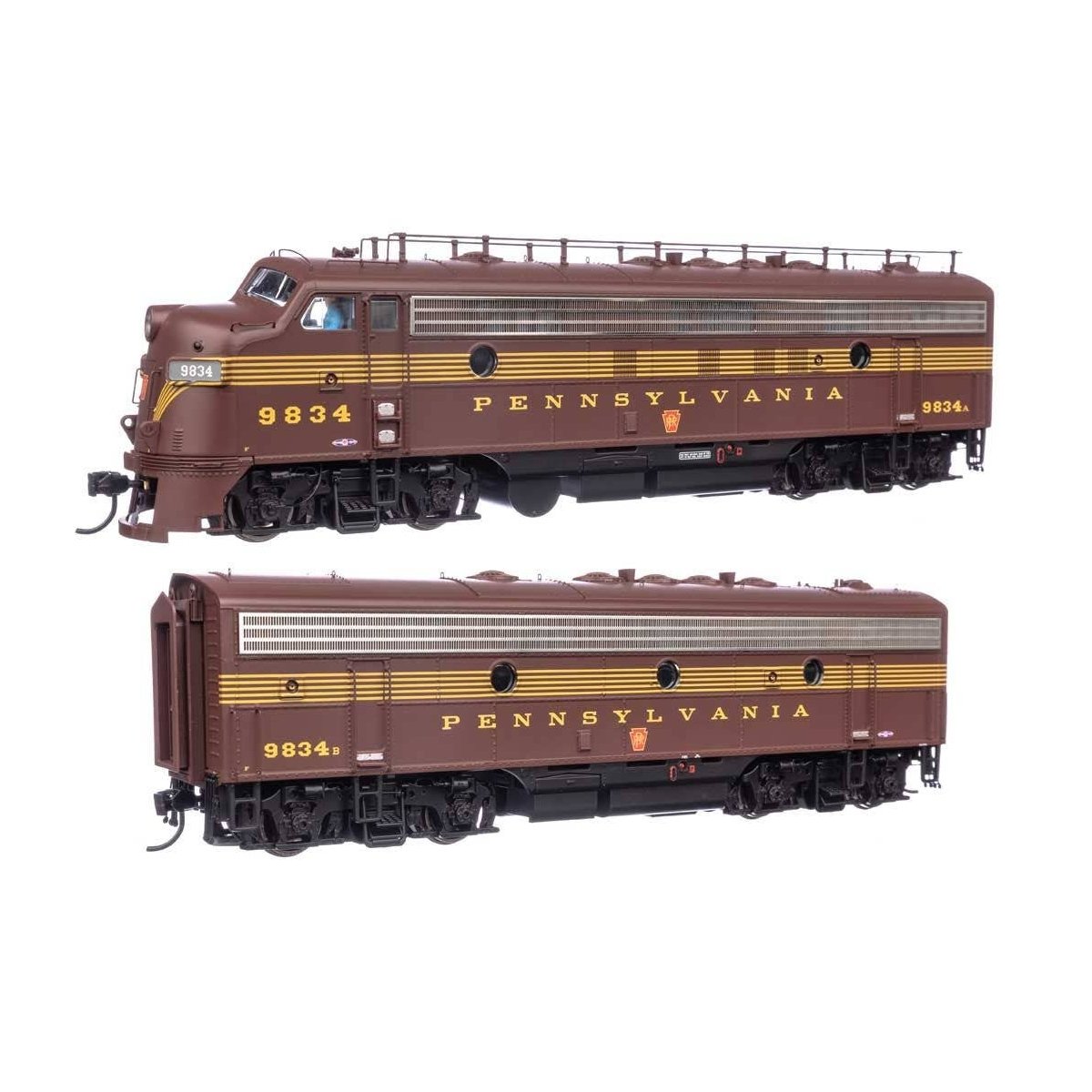 EMD FP7 & F7B - LokSound 5 Sound & DCC -- Pennsylvania Railroad EFH-15 9834A, EH-15 9384B (Tuscan, 5-Stripe)