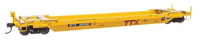 Gunderson Rebuilt All-Purpose 40′ Well Car - Ready-To-Run -- DTTX (New Logo w/Railbox Logo) 45838, HO, WalthersProto 109148