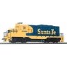 EMD GP9M - Standard DC -- Santa Fe (Warbonnet blue, yellow)