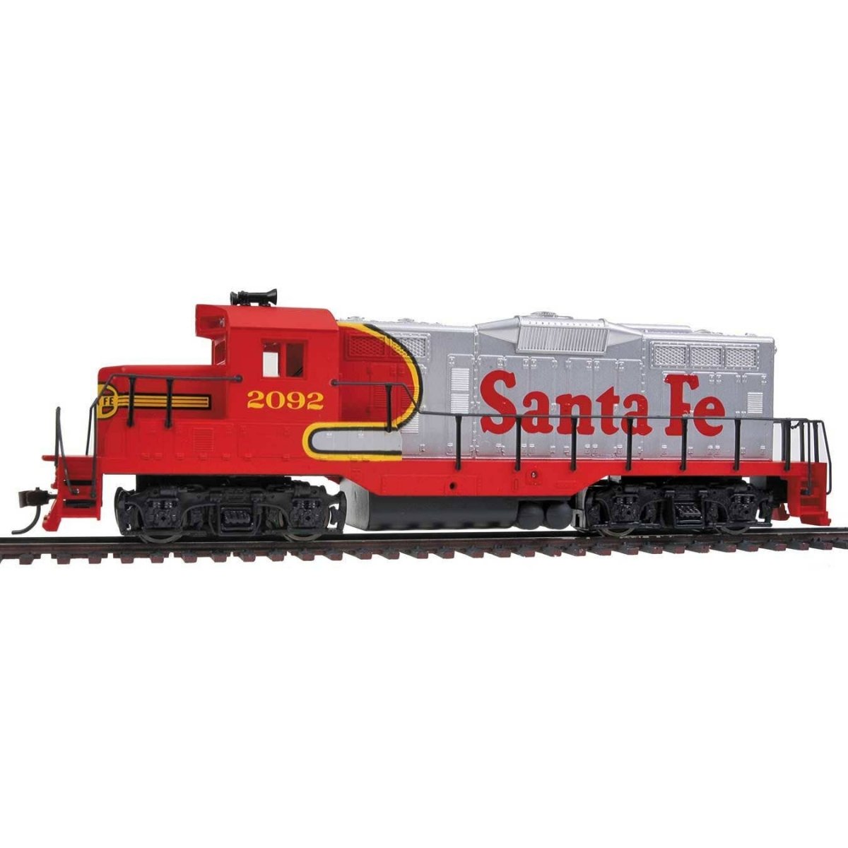 EMD GP9M - Standard DC -- Santa Fe 2092 (Warbonnet red, silver)