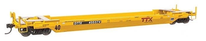 Gunderson Rebuilt All-Purpose 40′ Well Car - Ready-To-Run -- DTTX (Forward Thinking) 455574, HO, WalthersProto 109142