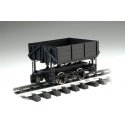 1:20.3 Ore Car w/Metal Wheels -- Wood Side-Dump (Black), G, Bachmann Industries 92503