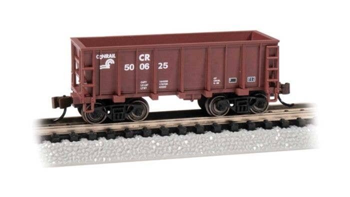 Flat-Bottom Ore Car - Ready to Run -- Conrail 500625 (Boxcar Red), N, Bachmann Industries 18659