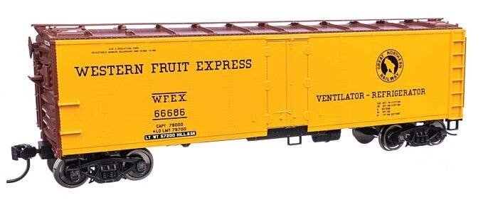40′ Steel Reefer with Dreadnaught Ends - Ready To Run -- Western Fruit Express WFEX 66686, HO, WalthersMainline 41422