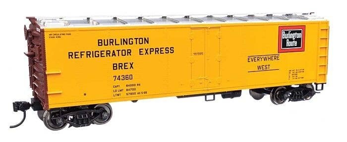 40′ Steel Reefer with Dreadnaught Ends - Ready To Run -- Burlington Refrigerator Express BREX 7, HO, WalthersMainline 41407