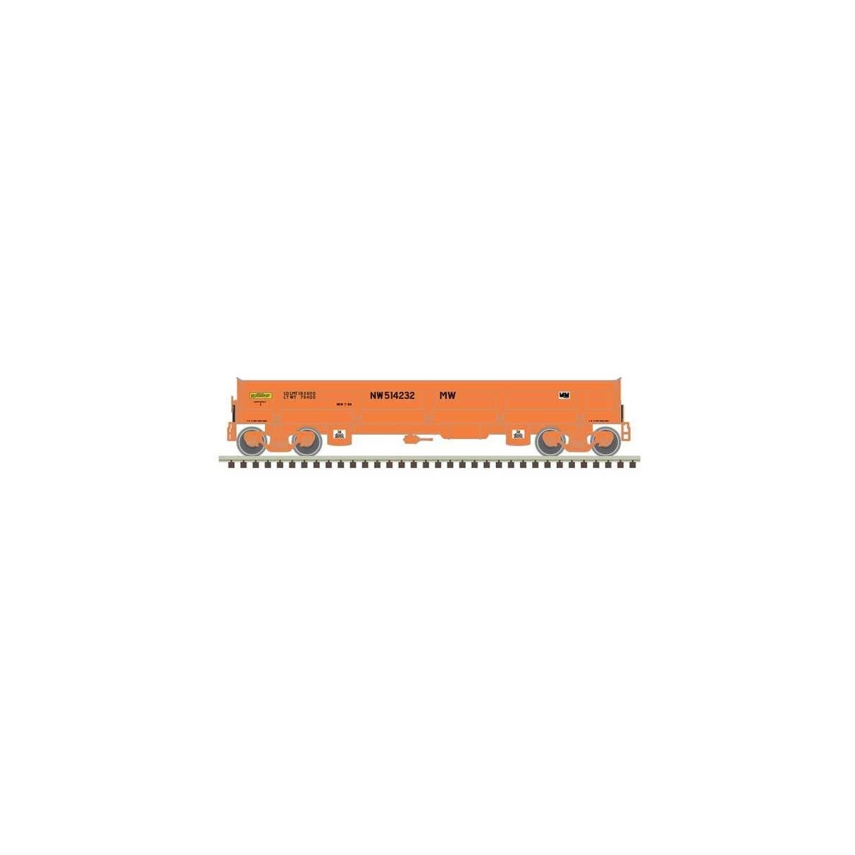 Difco Side-Dump Car - Ready-to-Run - Master(R) -- Norfolk and Western 514232 (orange), N, Atlas Model Railroad Co. 50006056