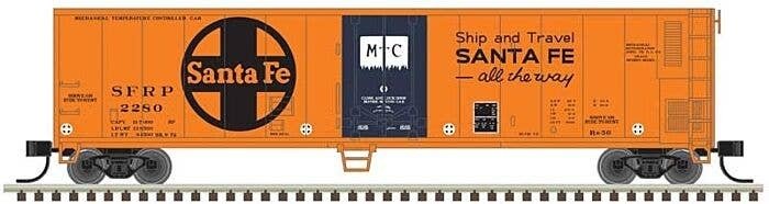 50′ Mechanical Reefer - Ready to Run -- Santa Fe SFRP 2244 (orange, black), N, Trainman 50006467