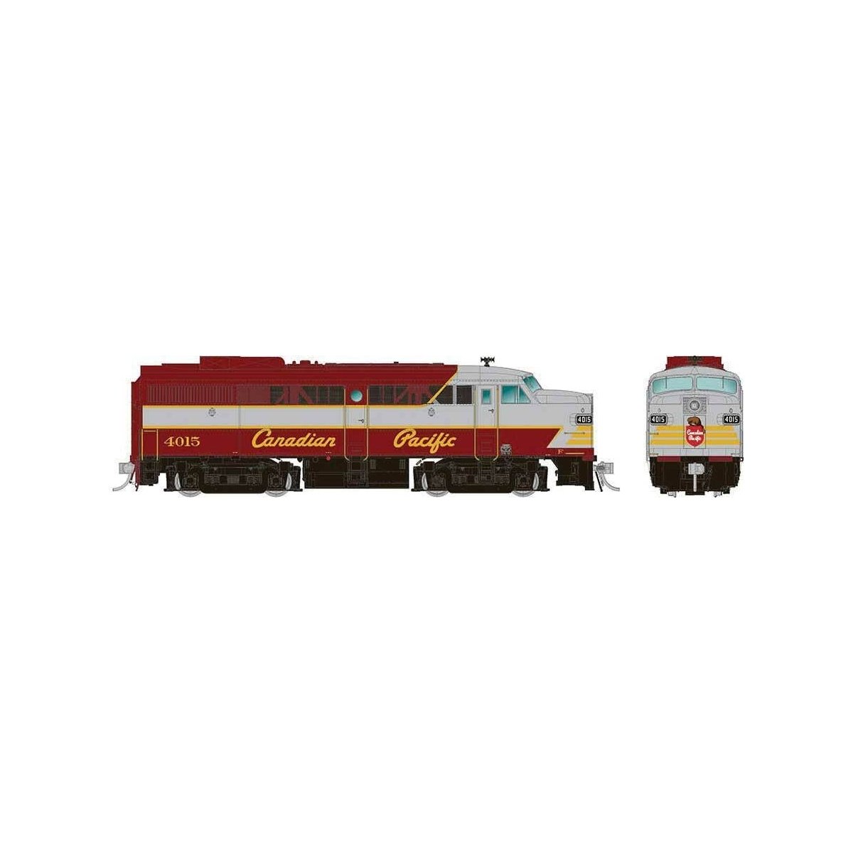 Alco FA1 - Standard DC -- Canadian Pacific 4016 (maroon, gray Script Lettering)