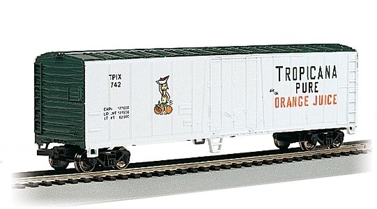 50′ Steel Mechanical Reefer - Ready to Run - Silver Series(R) -- Tropicana TPIX 742 (white, , HO, Bachmann Industries 17947