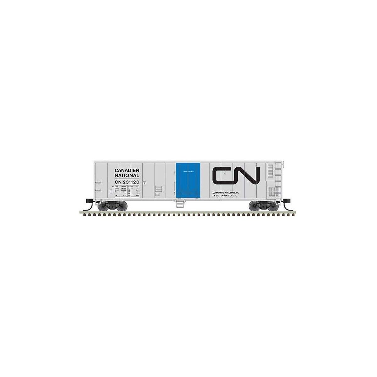 50′ Mechanical Reefer - Ready to Run -- Canadian National 231123 (silver, black, blue), N, Trainman 50006474