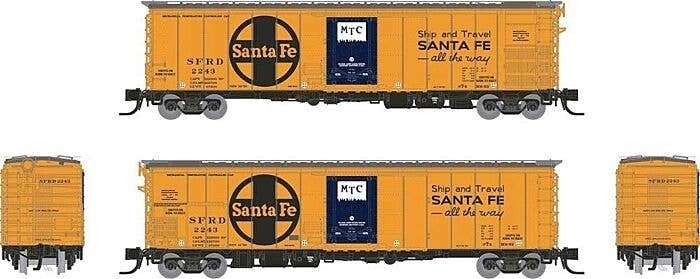Class RR-56 Mechanical Reefer - Ready to Run -- Santa Fe 3 (orange, blue, black, Ship and Tra, N, Rapido Trains Inc 561010A