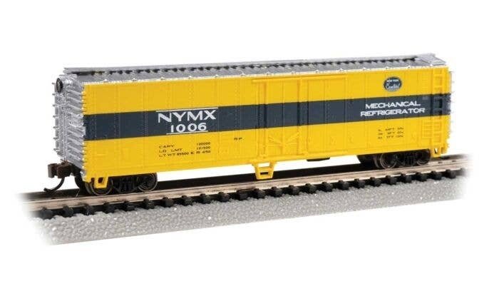 50′ Steel Mechanical Reefer - Ready to Run - Silver Series(R) -- New York Central 1006 (yello, N, Bachmann Industries 17961