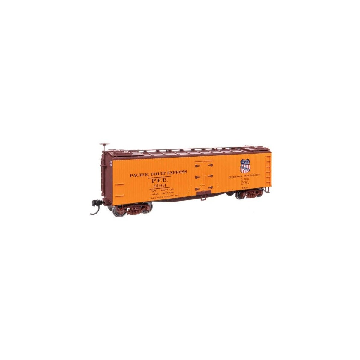 40′ Early Reefer - Ready To Run -- Pacific Fruit Express SP/UP 31911, HO, WalthersMainline 41229