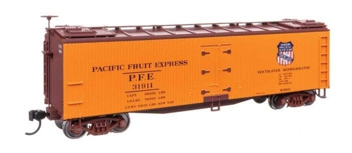 40′ Early Reefer - Ready To Run -- Pacific Fruit Express SP/UP 31911, HO, WalthersMainline 41229