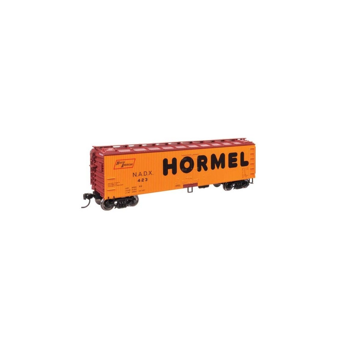 40′ Wood Reefer with Steel ends - Ready to Run -- Hormel NADX 423, HO, WalthersMainline 41309