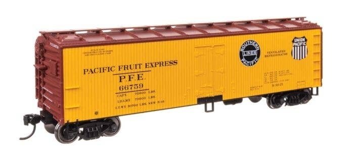 40′ Wood Reefer with Steel ends - Ready to Run -- Pacific Fruit Express 66759, HO, WalthersMainline 41323