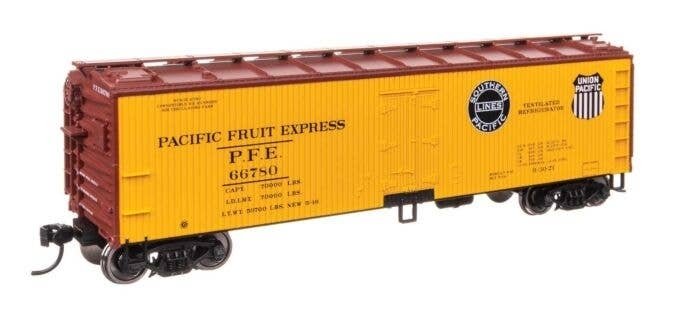 40′ Wood Reefer with Steel ends - Ready to Run -- Pacific Fruit Express 66780, HO, WalthersMainline 41324