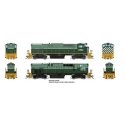 Montreal Locomotive Works MLW M420 - M420B Set - Standard DC -- British Columbia Railway 644, 683 (As-Delivered green, white Dog