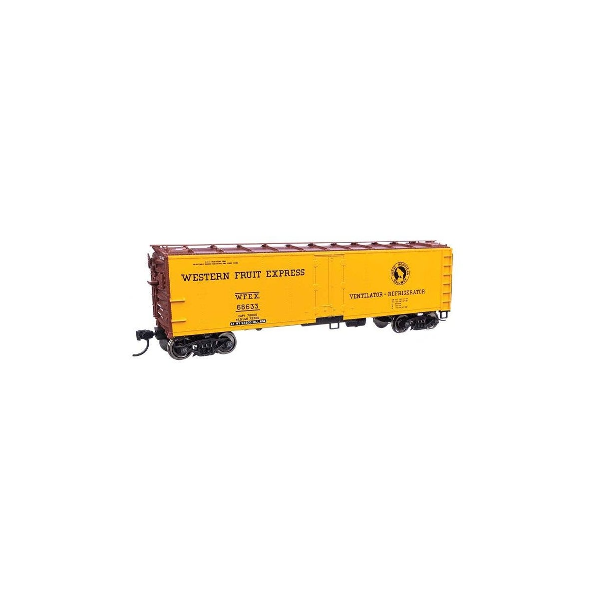 40′ Steel Reefer with Dreadnaught Ends - Ready To Run -- Western Fruit Express 66633, HO, WalthersMainline 41421
