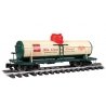 Single-Dome Tank Car - Ready to Run -- North Pole & Southern 12024 (Christmas, cream, green, , G, Bachmann Industries 95007