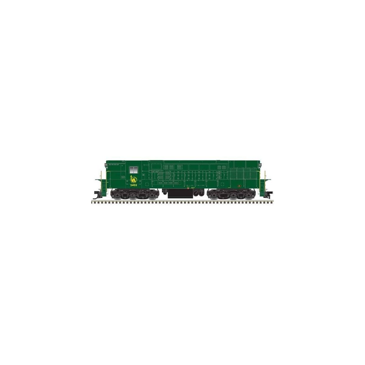 FM H-24-66 Phase 1B Trainmaster - Standard DC -- Central Railroad of New Jersey 2405 (green, gold, no stripes)