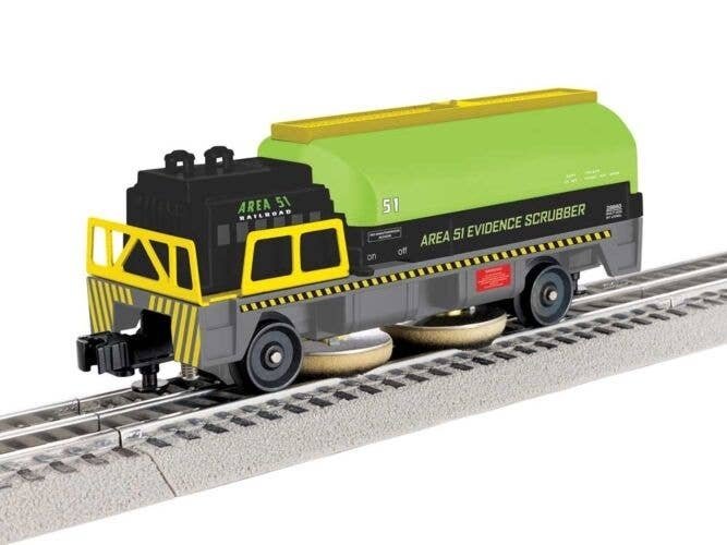 Operating Track Cleaning Car - Ready to Run - 3-Rail -- Area 51 (gray, black, green), O, Lionel 2528860