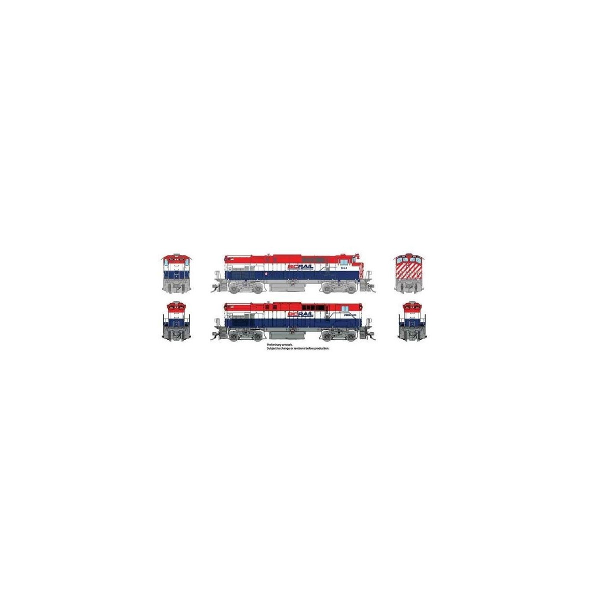 Montreal Locomotive Works MLW M420 - M420B Set - Sound and DCC -- British Columbia Railway 641, 681 (red, white, blue)