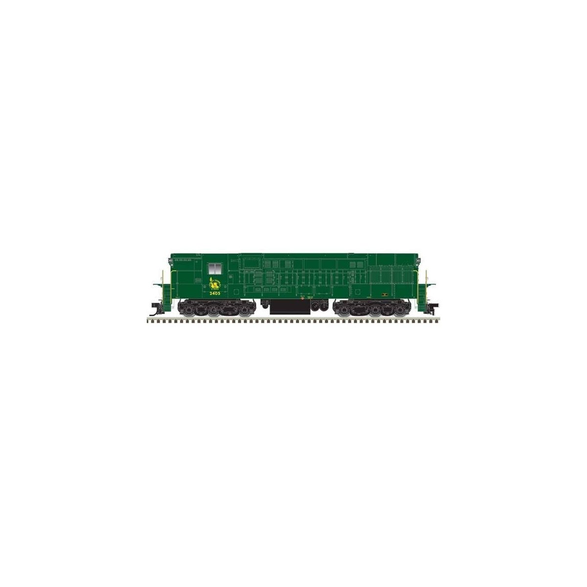 FM H-24-66 Phase 1B Trainmaster - Standard DC -- Central Railroad of New Jersey 2407 (green, gold, no stripes)