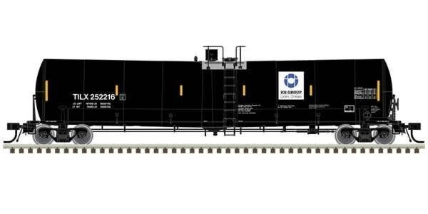 Trinity 25,500-Gallon Tank Car - Ready to Run -- IOI Group TILX 252225 (black, white,, N, Atlas Model Railroad Co. 50006171