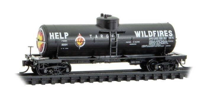 39′ Single-Dome Tank Car - Ready to Run -- Central Western Railway 80164 (Target Wildfires Sc, N, Micro Trains Line 6500366