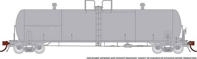 Procor GP20 20,000-Gallon Tank Car - Kit -- Undecorated (Early, 70-Ton Style), HO, Rapido Trains Inc 135098