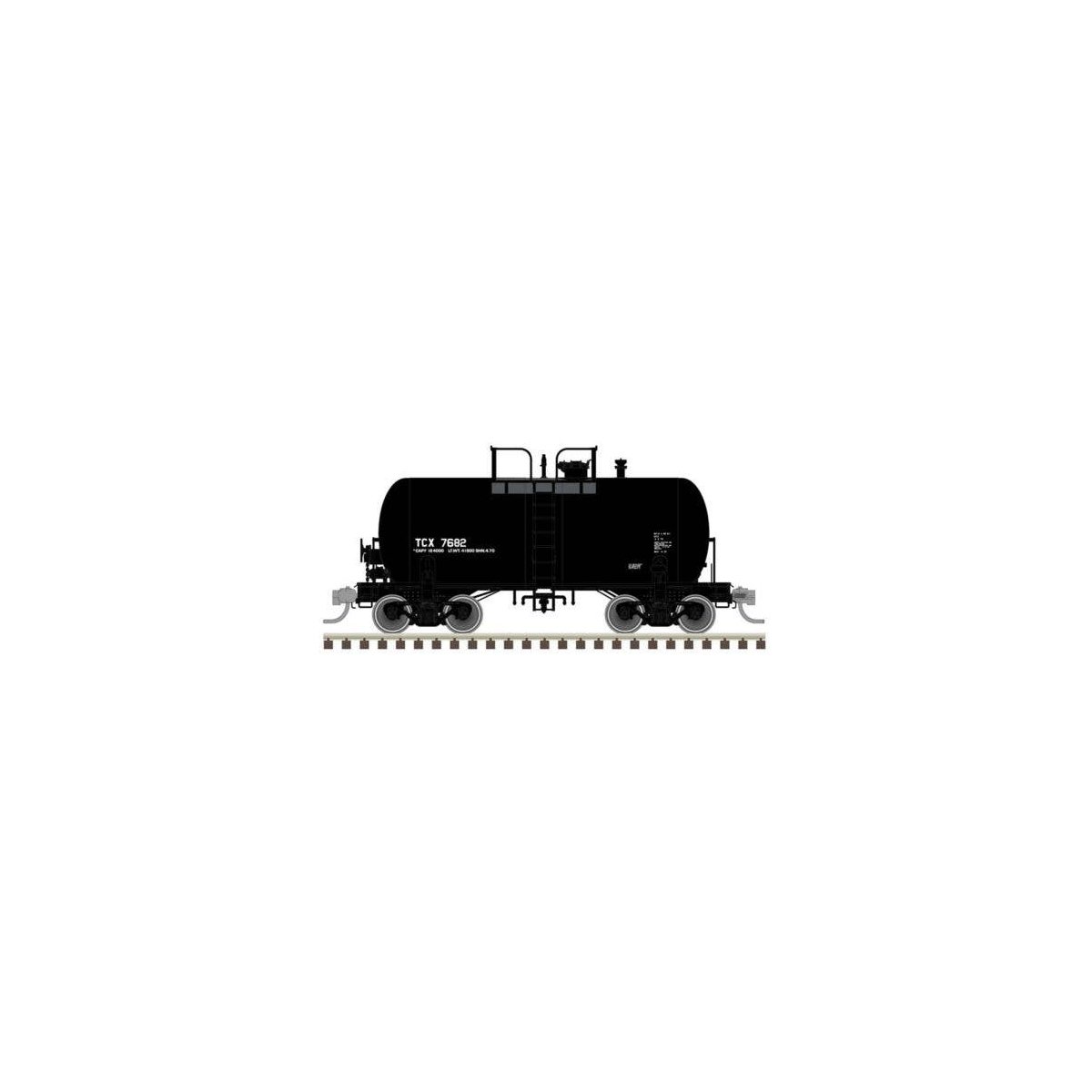 10,000-Gallon Beer Can Tank Car - Ready to Run -- Texaco TCX 7667 (black, reporting , HO, Atlas Model Railroad Co. 20007809