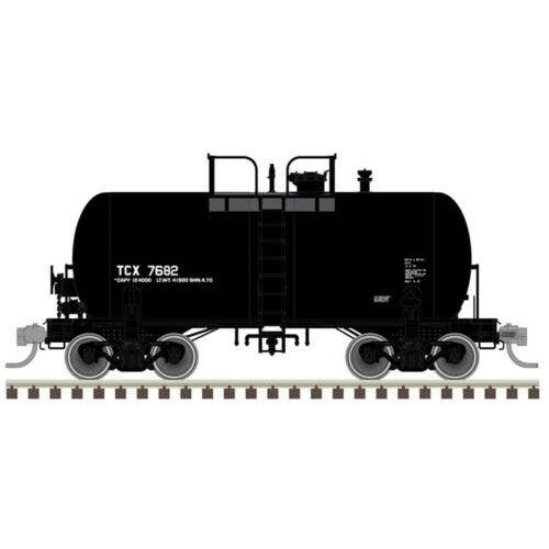 10,000-Gallon Beer Can Tank Car - Ready to Run -- Texaco TCX 7682 (black, reporting , HO, Atlas Model Railroad Co. 20007810