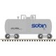 28′ Beer Can Shorty Tank Car - Ready to Run -- Sobin GATX 91933 (gray, blue), N, Trainman 50006883