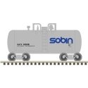 28′ Beer Can Shorty Tank Car - Ready to Run -- Sobin GATX 91933 (gray, blue), N, Trainman 50006883