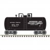 28′ Beer Can Shorty Tank Car - Ready to Run -- Jefferson Lake Sulphur GATX 2229 (black, white), N, Trainman 50006878