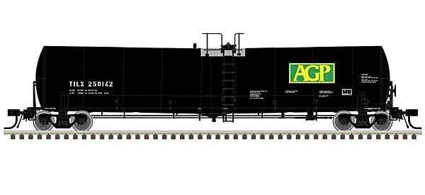 Trinity 25,500-Gallon Tank Car - Ready to Run -- AGP TILX 250137 (black, green, yello, N, Atlas Model Railroad Co. 50006178