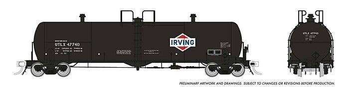 Procor GP20 20,000-Gallon Tank Car 6-Pack - Ready to Run -- Irving Oil UTLX Set 2 (black, whi, HO, Rapido Trains Inc 135015